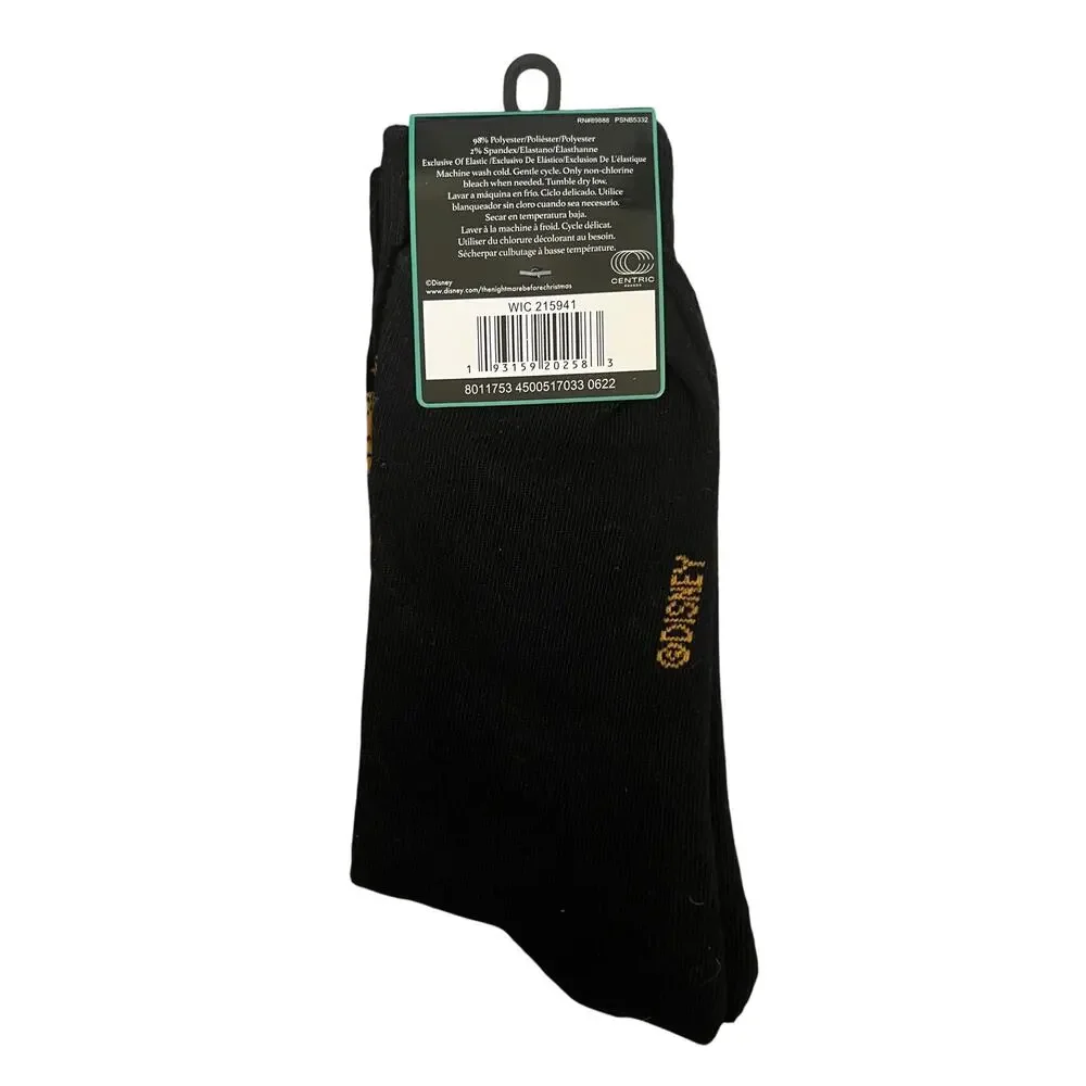 Disney Nightmare Before Christmas Pumpkin King Crew Socks Shoe Size 6-12 NWT